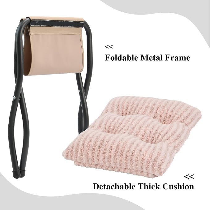 15" Folding Ottoman, Foldable Footrest Stool, Portable Small Foot Stool - Image 5