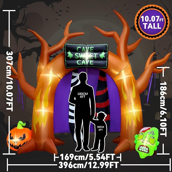 Kalolary 10 FT Halloween Inflatables Archway Outdoor Decorations, Ghost Tree - Image 2