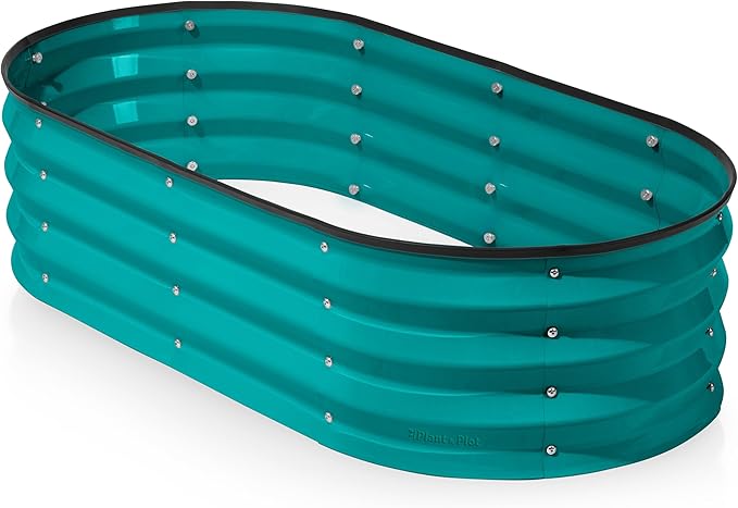 Plant & Plot Galvanized Raised Garden Beds Outdoor // 4×2×1 ft Planter Raised by PlantPlot
