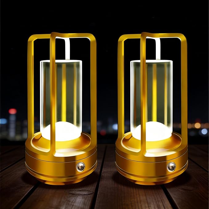 Outdoor Table Lamp, 4000mAh Rechargeable Battery Operated lamp, 3 Color by Unknown