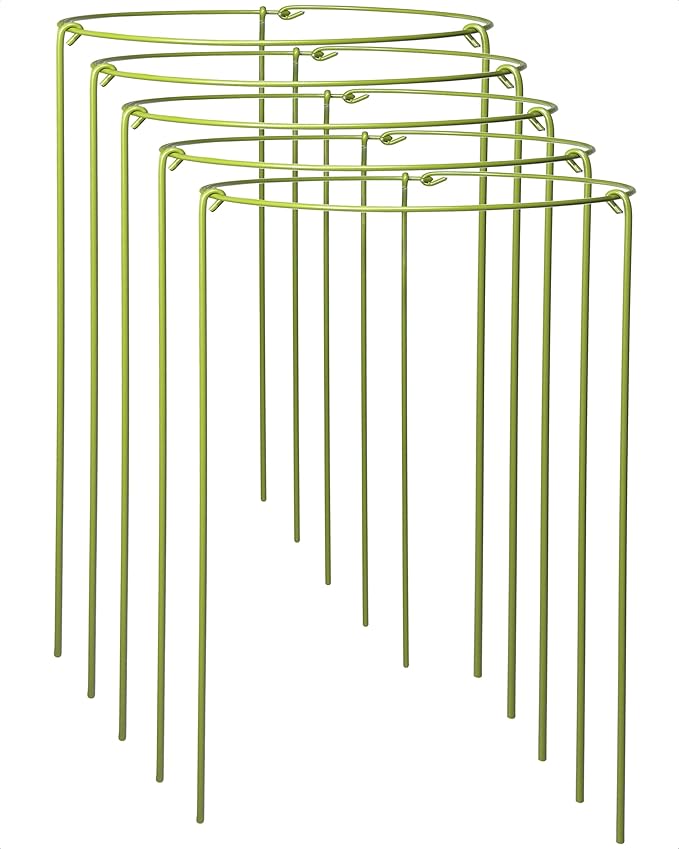 5-Pack Heavy Duty Plant Support Stakes, Metal Plant Ring Cages by Unknown