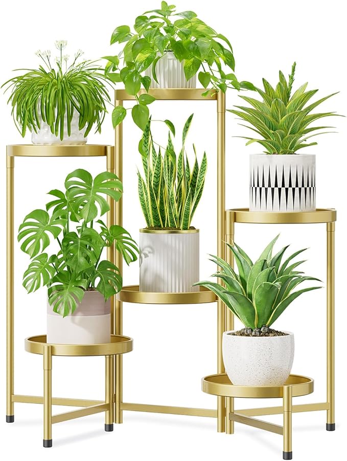 iDavosic.ly 6 Tier Large Plant Stand Indoor, 10 Inch Wide Tall Corner Metal by iDavosicly