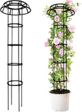 65-Inch Garden Trellis for Climbing Plants, Heavy-Duty Metal Obelisk by TCBWFY
