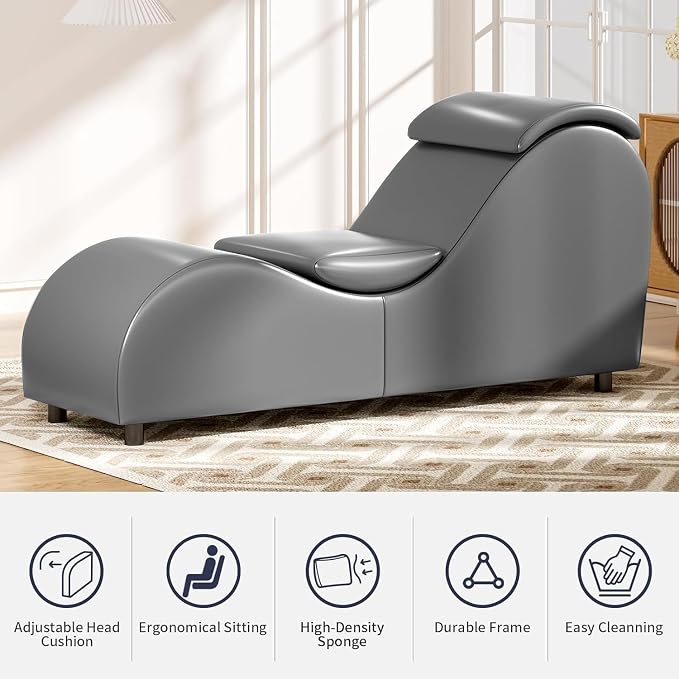 ijuicy Yoga Chair for Adults, Faux Leather Yoga Chaise Lounge - Image 5