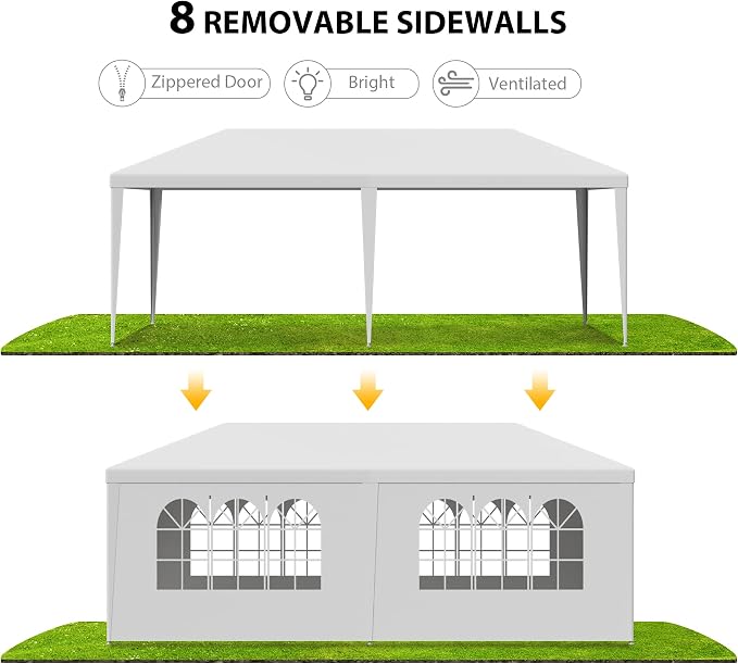 Smartxchoices 10' x 20' Outdoor White Waterproof Gazebo Canopy Tent - Image 5