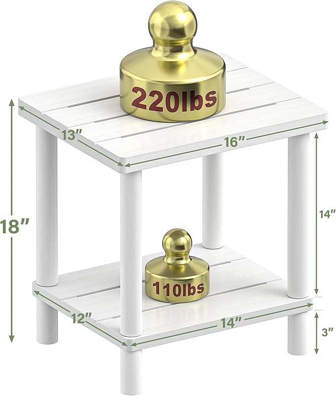 Outdoor Side Table, 2-Tier Small Outdoor Table - Image 2