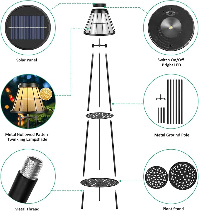 2 Pack 45.5'' Outdoor Floor Lamps - Image 6