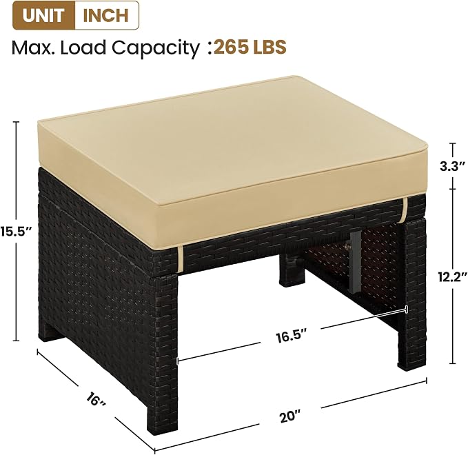 Yaheetech Wicker Ottomans - Image 3