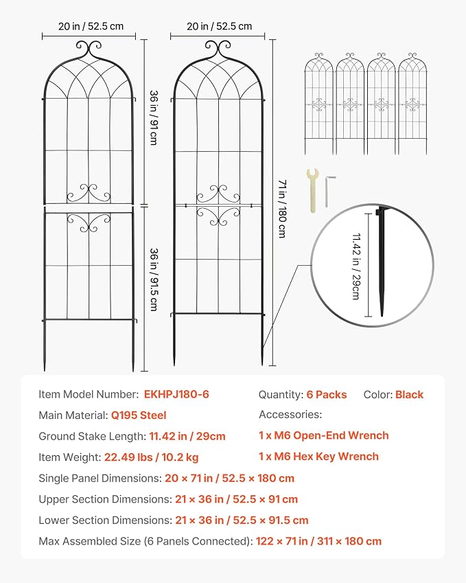 VEVOR 6 Packs Metal Garden Trellis - Image 7
