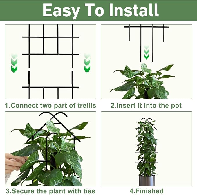 23in Plant Trellis for Potted Plants, Expandable Metal Garden Trellis for - Image 6