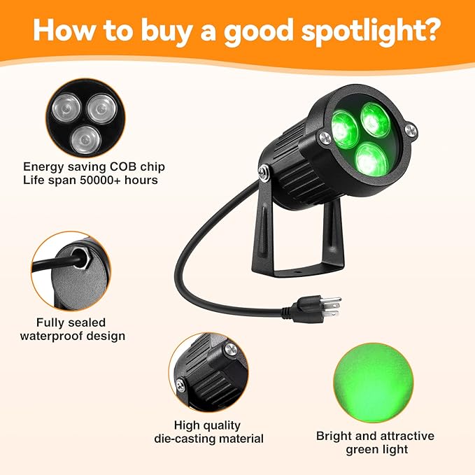 LemonBest® Pack of 2 Outdoor Water-Resistant LED Lawn Garden Landscape Lamp - Image 2