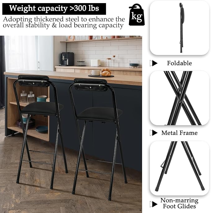 Thyle 1 Pcs Folding Bar Stool - Image 5