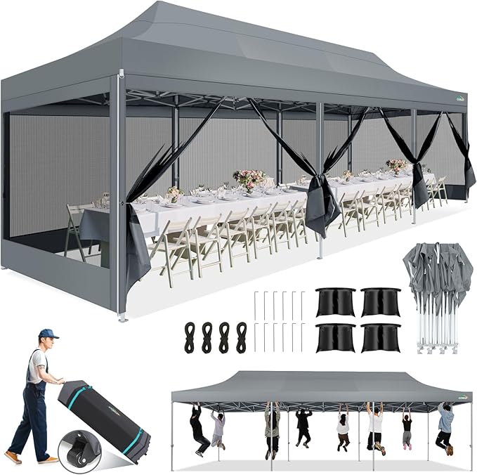COBIZI 10x30 Canopy Tent, Heavy Duty Pop up Canopy by COBIZI