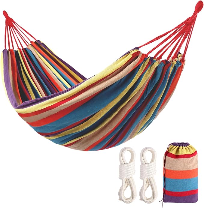 Camping Hammocks for Backyard Hanging Sturdy Garden Comfortable Fabric Hammock by LIEVIM