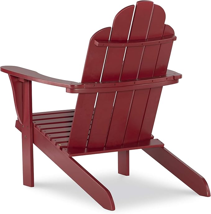 Linon Red Adirondack Chair, 30.4" W x 37.6" D x 37.8" H - Image 6