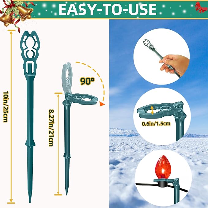 10 Inch Christmas Light Stakes Lawn Garden Stakes Replacement Yard Stakes - Image 2