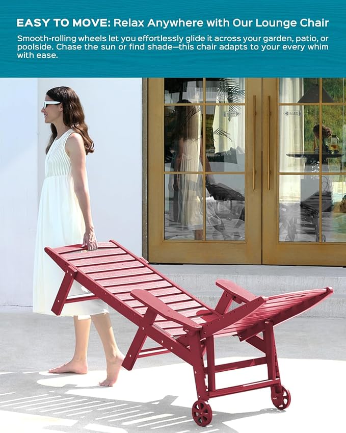 Outdoor Chaise Lounge Chair Set of 2, Patio Lounge Chairs - Image 6