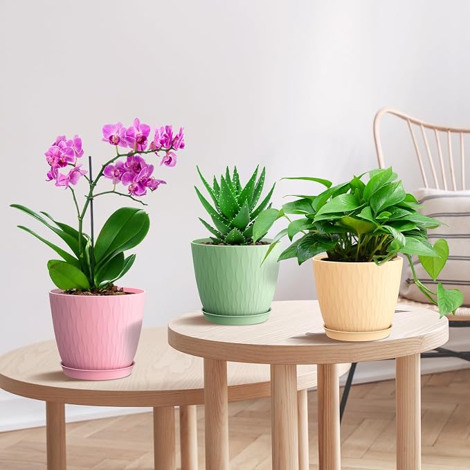 6 inch Flower Pots, 5 Pack Plant Pots - Image 6
