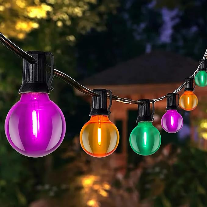 LED Outdoor String Lights 25Ft Orange Purple and Green Halloween Lights Outdoor - Image 5
