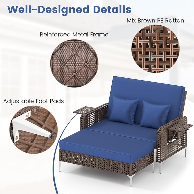 Tangkula Patio Rattan Daybed - Image 9