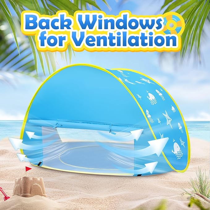 Monobeach Baby Beach Tent Ocean Pop Up Portable Shade Pool UPF50+ UV Protection - Image 3