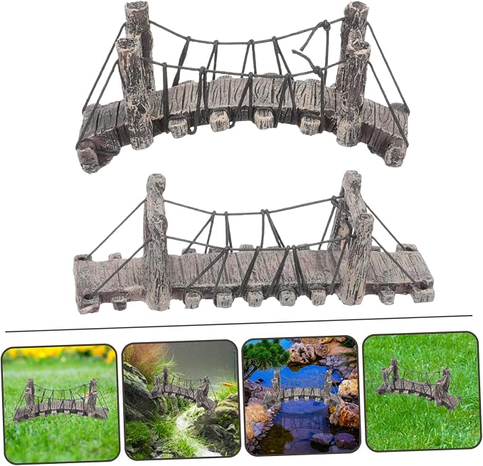 LIFKOME Miniature Resin Garden Bridge Decoration 6.10In DIY Landscaping Outdoor - Image 5