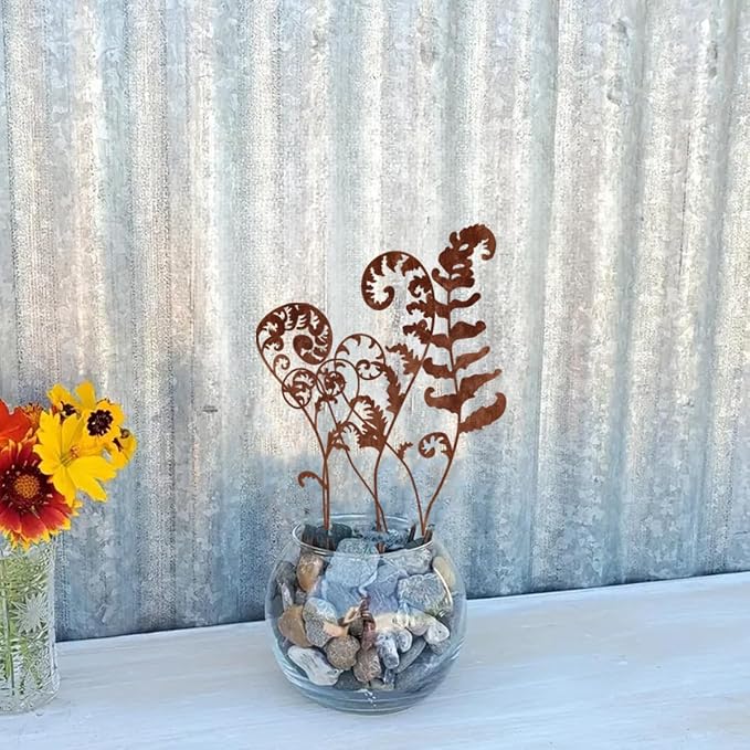 Metal Flowers for Outside, Yard Art Outdoor Plant Decorations for Pots - Image 4