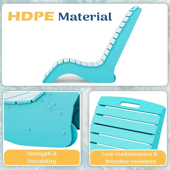 MELLCOM HDPE Pool Lounge Chairs Set of 2, in Pool Lounge Chairs up to 10-Inches - Image 3