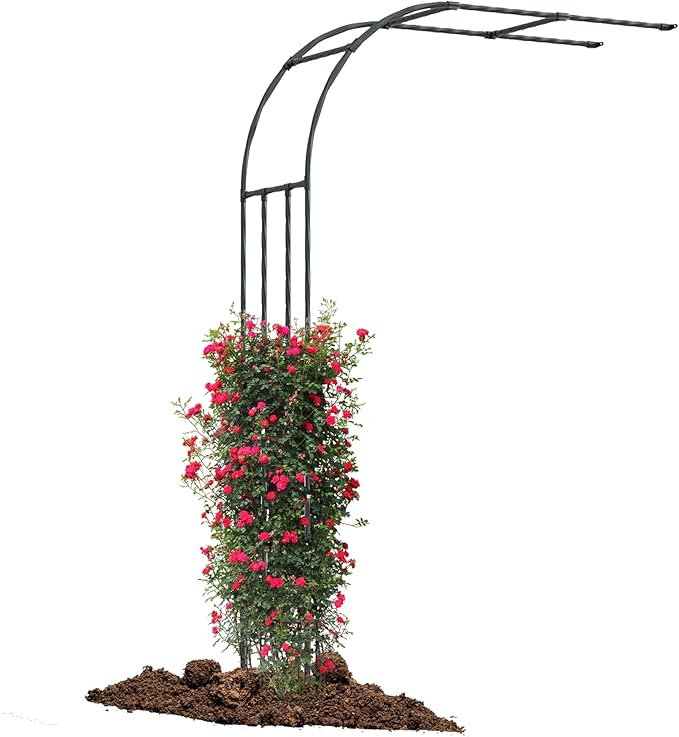 Twira Half Side Garden Arch Trellis, 7.9FT Metal Arbor Trellis by TWIRA