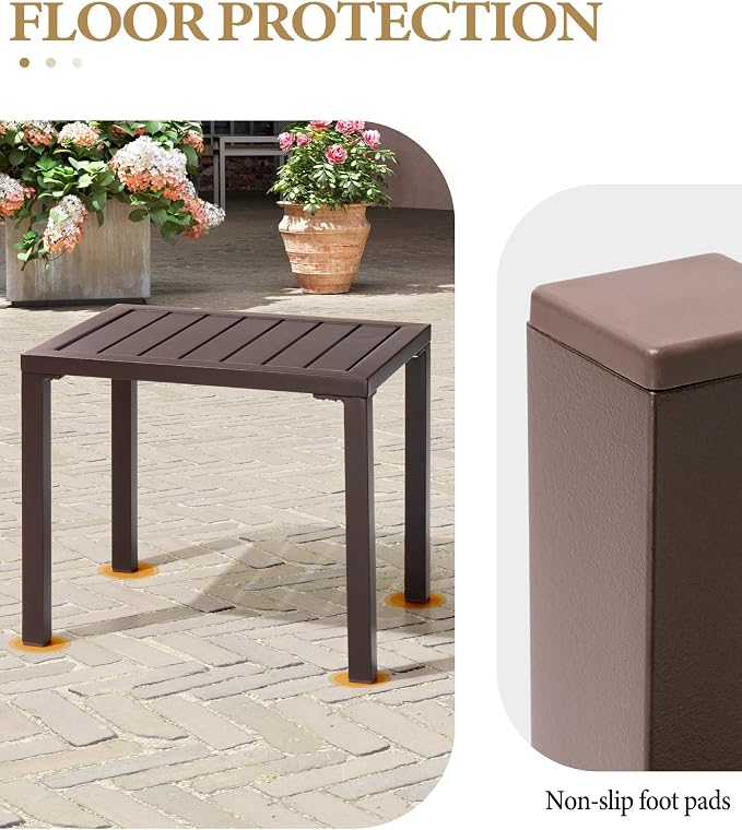 Crestlive Products Outdoor Side Table, Aluminum Rectangular Side/End Table - Image 7