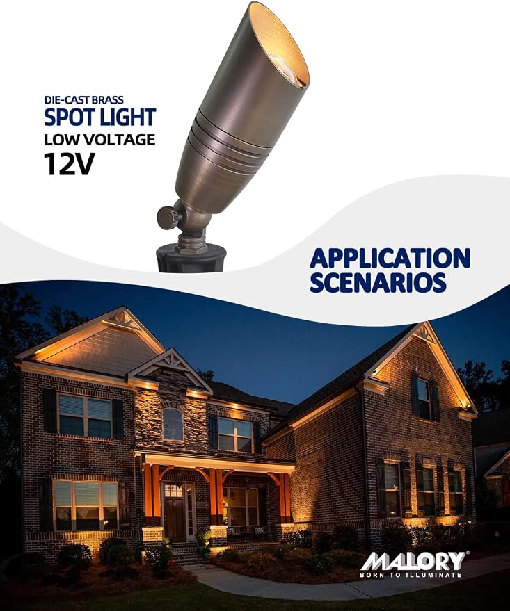 MALORY Brass Landscape Spotlights 1-Pack - Image 2