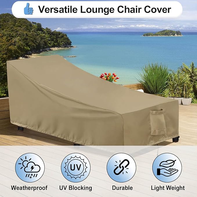 OutdoorLines Outdoor Waterproof Patio Chaise Lounge Chair Cover - Image 4