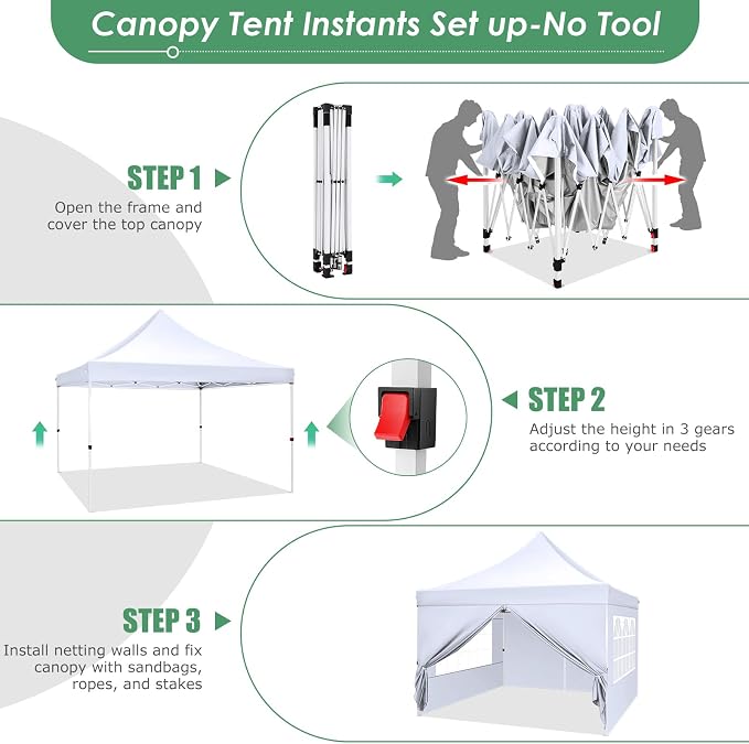 COBIZI Canopy 10x10 Pop Up Canopy Tent - Image 6