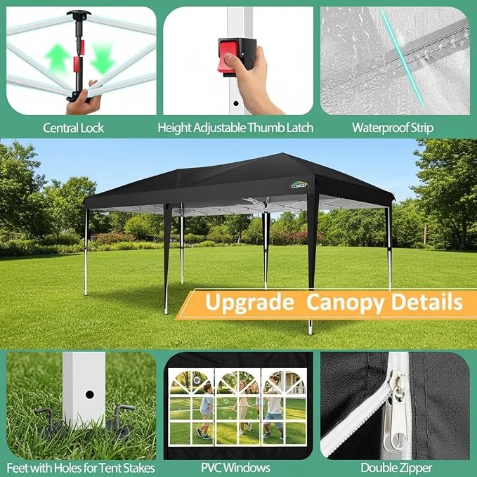 COBIZI 10x20 Pop Up Canopy Tent Commercial Instant Shelter - Image 2