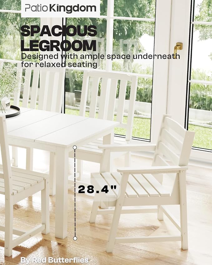 White 9-Piece Outdoor Dining Set - Image 6