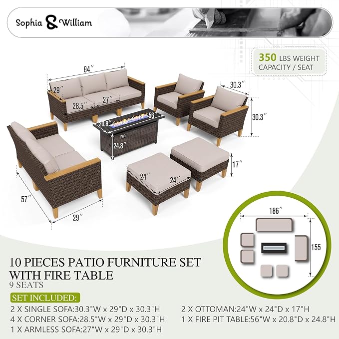 Sophia & William Patio Furniture Set - Image 7