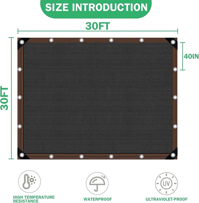 QLOFEI Shade Cloth for Garden, 70% Sun Screens for Patio Pergola Outdoor - Image 3