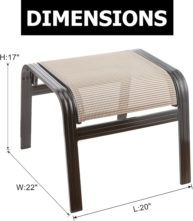 Outdoor Footstools Metal Patio Chairs Outdoor Ottoman Furniture Outside - Image 3