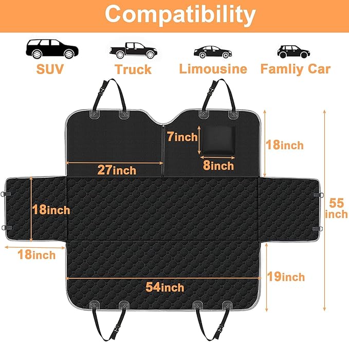 Mancro Dog Hammock for Car, 2025 Upgraded 600D Heavy Duty Waterproof & - Image 9