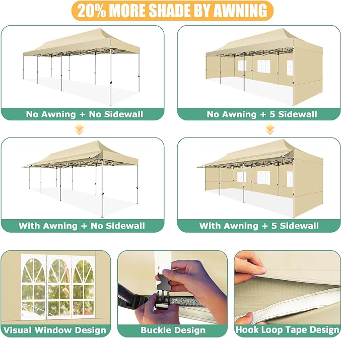 COBIZI 10x30 Pop Up Canopy Tent - Image 7
