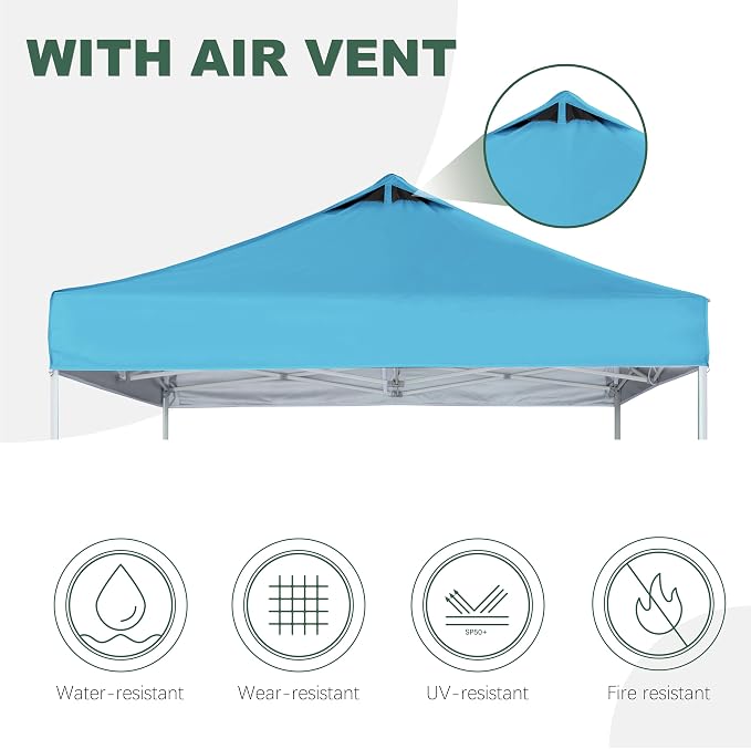Turquoise Commercial Replacement Canopy Top - Image 4