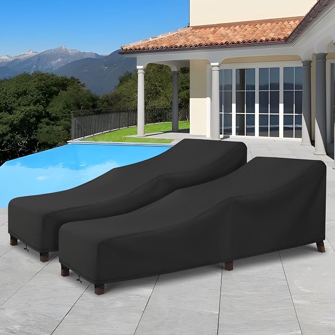 Arcedo Outdoor Chaise Lounge Chair Cover 2 Pack, Waterproof Patio Furniture - Image 7