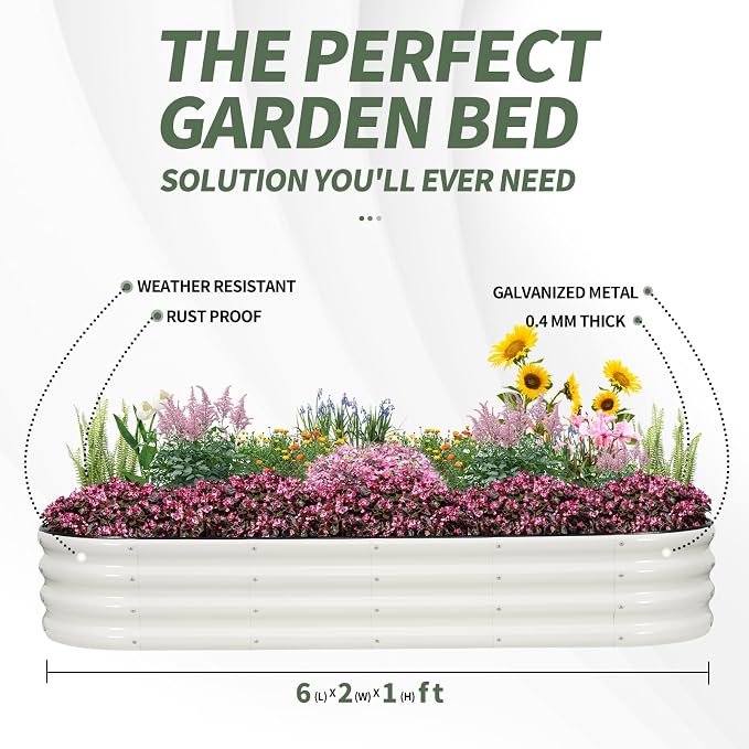1MORE Galvanized Raised Garden Bed- Planter Garden Boxes Outdoor, Raised Beds - Image 8