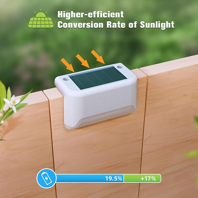 APONUO Solar Deck Lights 16 Pcs, Solar Step Lights Outdoor Waterproof Led Fence - Image 8