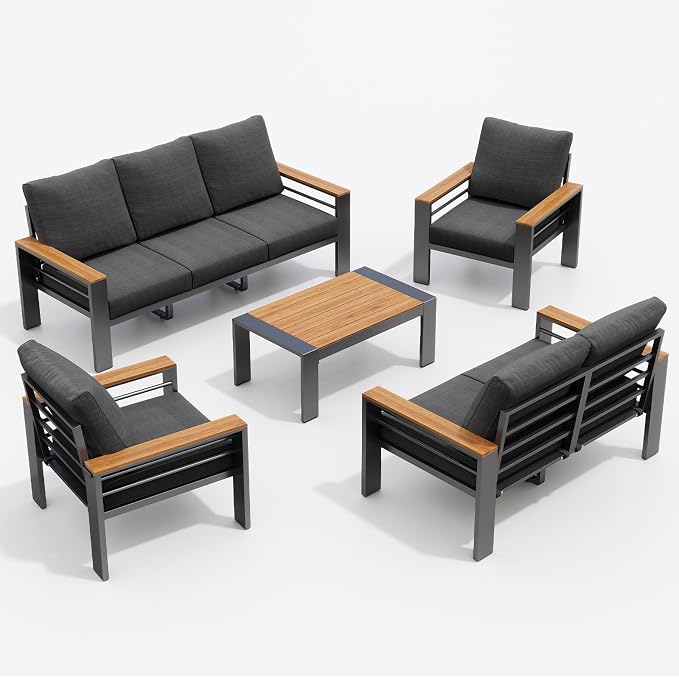 Aoxun Aluminum Outdoor Patio Furniture Set, 7 Seats Outdoor Sectional - Image 8