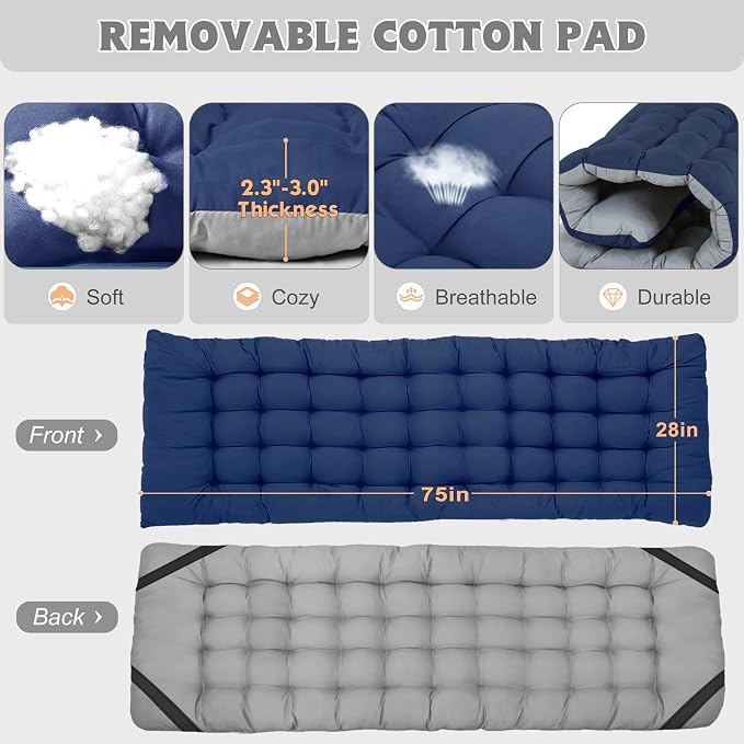 ABORON Camping Cot for Adult 28" Extra Wide, Heavy-Duty 1200D Oxford Cot for - Image 8