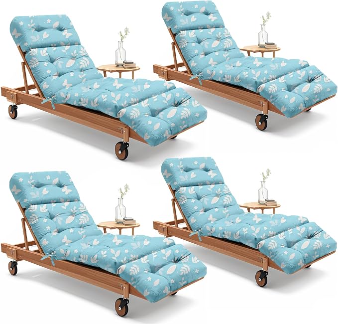 4 Pack Outdoor Chaise Lounge Chair Cushion 75.1 x 22.8 x 4.7 Inches 100% by Uthem