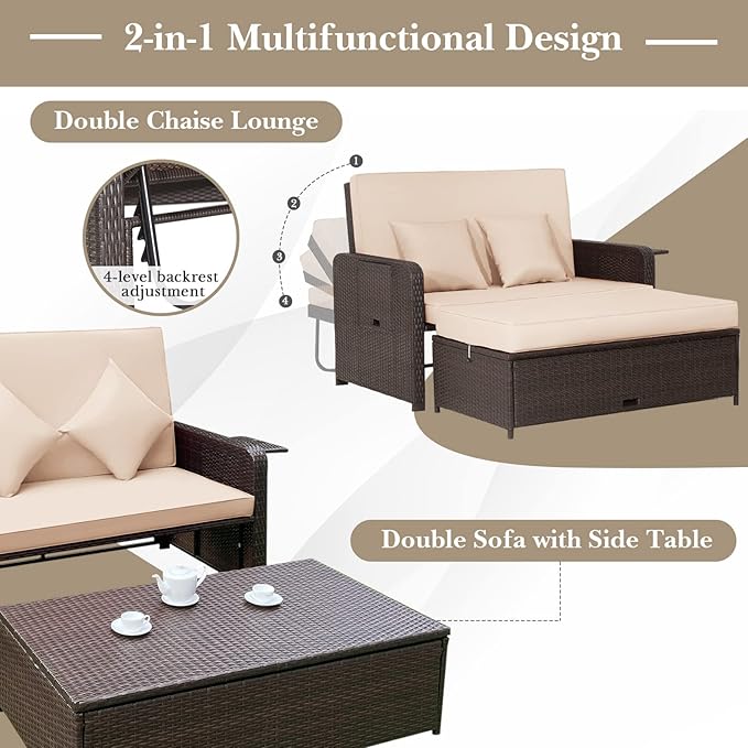 Tangkula Patio Rattan Daybed - Image 6