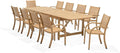 Amazonia Berlin 11-Piece Rectangular Extendable Patio Dining Set | Teak Finish by Affordableluxury