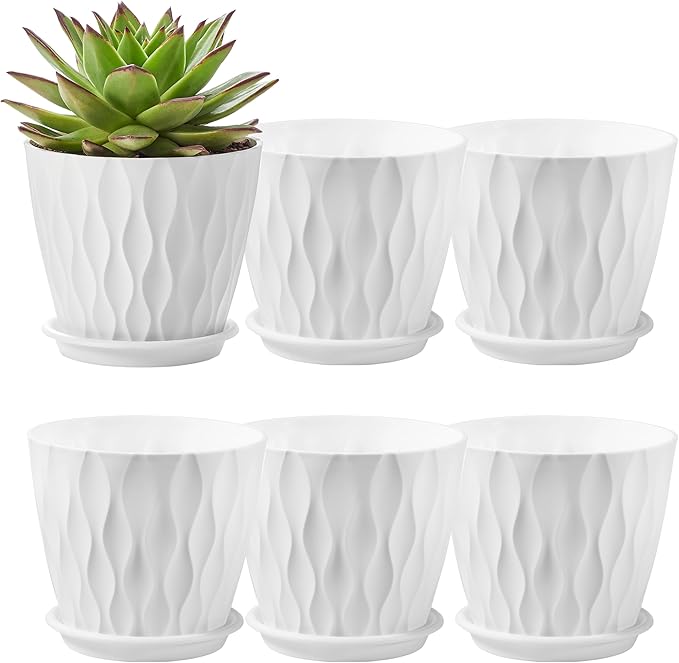 FaithLand 6-Pack 6-Inch Plastic Plant Pots by FaithLand